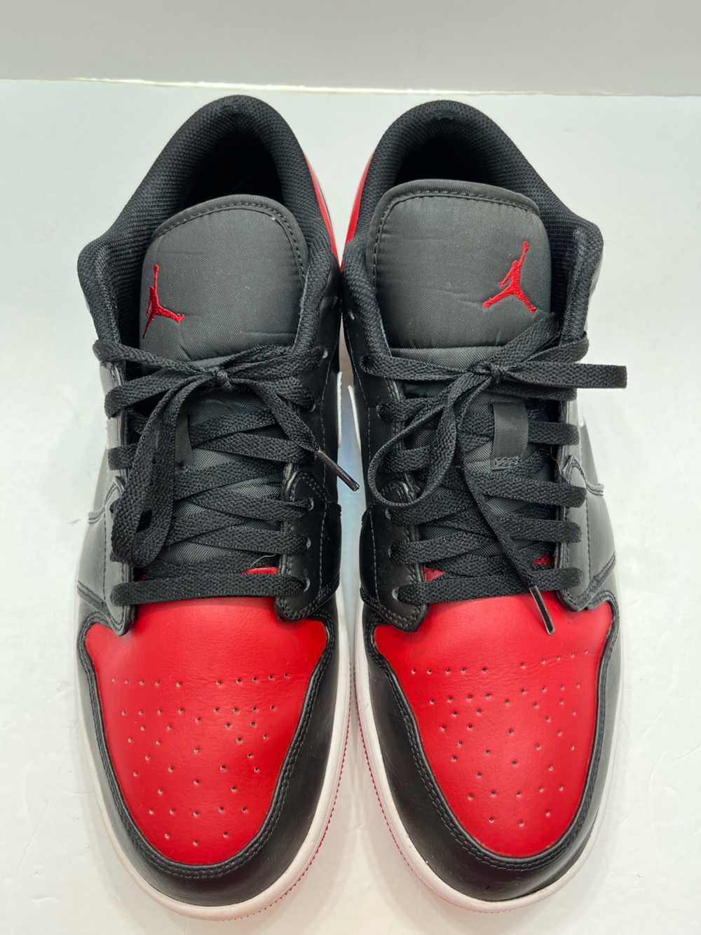 Nike Air Jordan 1 Low Alternate Bred Toe Black Gym Red 553558-066 Size 14